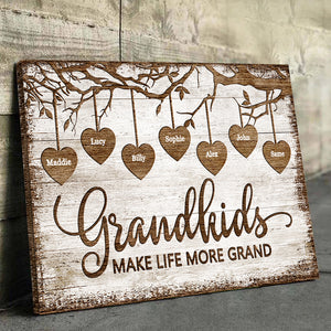 Grandkids Make Life More Grand - Personalized Horizontal Canvas.