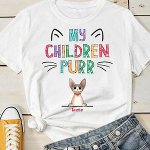 My Children Purr - Funny Personalized Cat T-shirt.