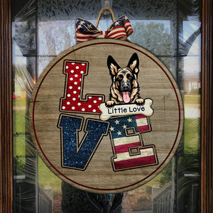 American Love - Funny Personalized Dog Door Sign.