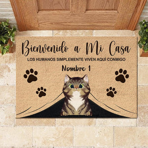 Bienvenido A Mi Casa Spanish - Funny Personalized Cat Decorative Mat (WT).