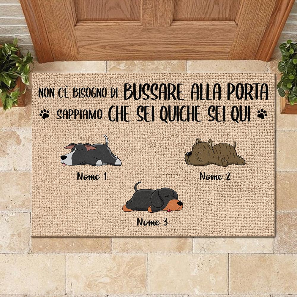 l’accesso di tutti gli ospiti deve essere approvato dal cane Italian - Personalized Decorative Mat.