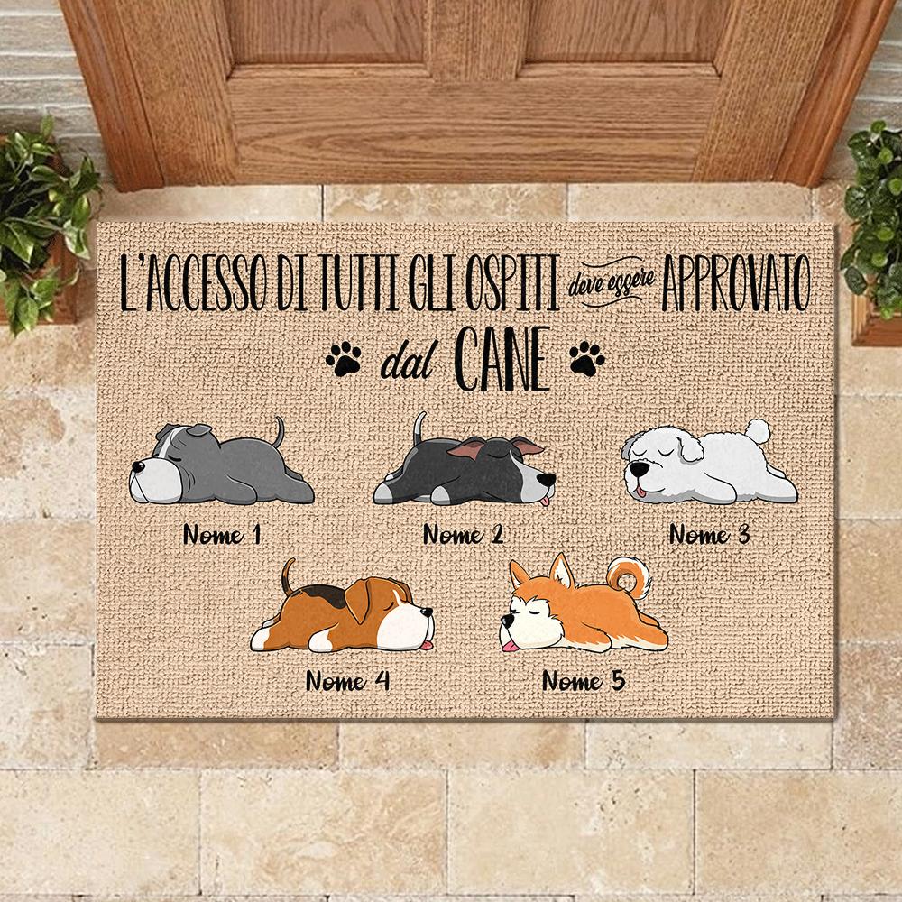l’accesso di tutti gli ospiti deve essere approvato dal cane Italian - Personalized Decorative Mat.