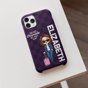 Collect Moments Not Things - Travel Personalized Custom Phone Case - Gift For Travel Lovers