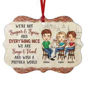 Hangovers Are Temporary Drunk Stories Are Forever - Bestie Personalized Custom Ornament - Aluminum Benelux Shaped - Christmas Gift For Best Friends, BFF, Sisters