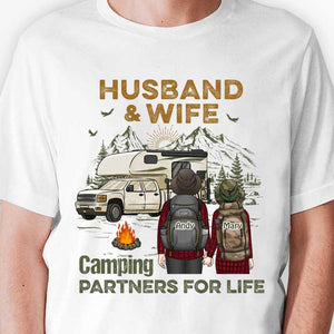 Camping Partners For Life - Personalized Unisex T-shirt, Hoodie, Sweatshirt - Gift For Couple, Husband Wife, Anniversary, Engagement, Wedding, Marriage, Camping Gift