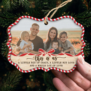This Is Us, Our Story - Personalized Custom Benelux Shaped Wood Photo Christmas Ornament - Upload Image, Gift For Family, Christmas Gift
