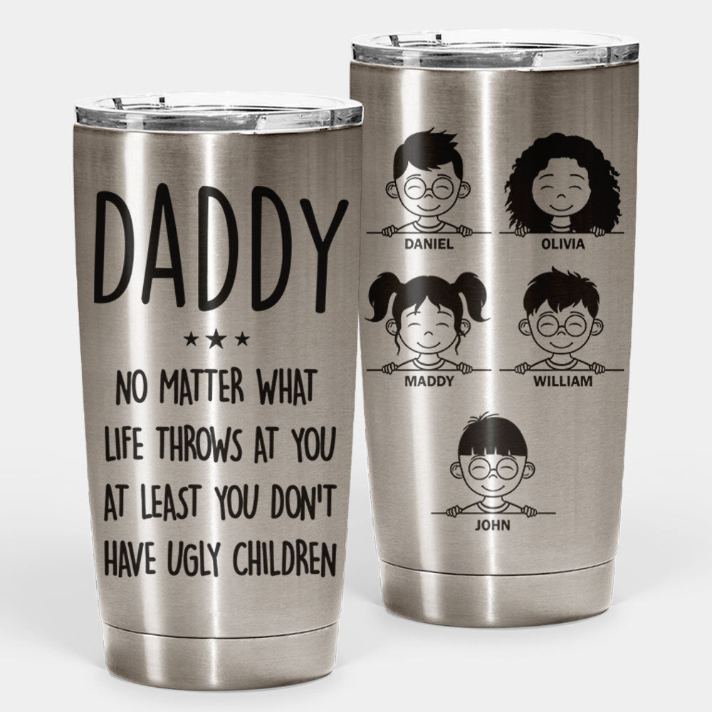 Lucky Son Of An Awesome Dad - Personalized Tumbler Cup - Birthday Gift For  Son