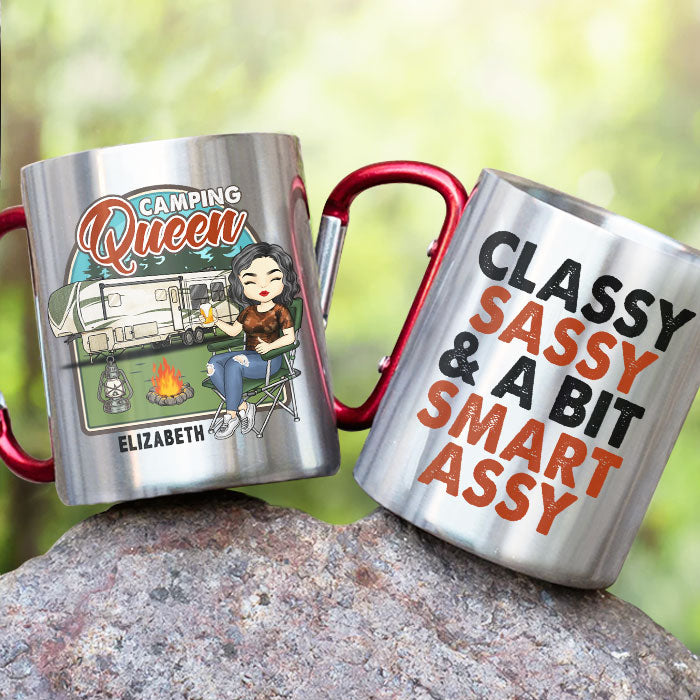 Personalized 10oz Carabiner Handle Stainless Steel Mugs