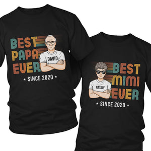 Best Grandparents Ever - Personalized Matching Couple T-Shirt - Gift For Couple, Husband Wife, Grandparents