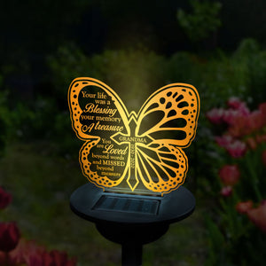 Your Life Was A Blessing - Personalized Memorial Garden Solar Light - Memorial Gift, Sympathy Gift