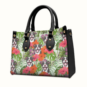 Tropical Dog - Personalized Leather Handbag - Gift For Pet Lovers