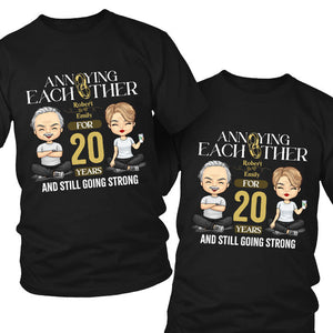 Annoying Many Years Still Going Strong - Personalized Matching Couple T-Shirt - Gift For Couple, Husband Wife, Anniversary, Engagement, Wedding, Marriage Gift