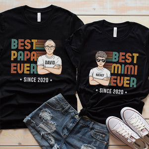 Best Grandparents Ever - Personalized Matching Couple T-Shirt - Gift For Couple, Husband Wife, Grandparents