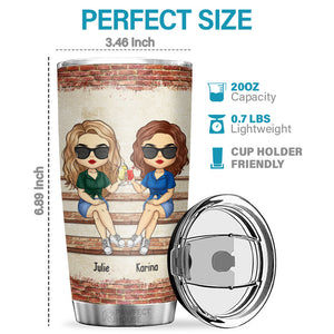 We're More Than Friends - Bestie Personalized Custom Tumbler - Christmas Gift For Best Friends, BFF, Sisters