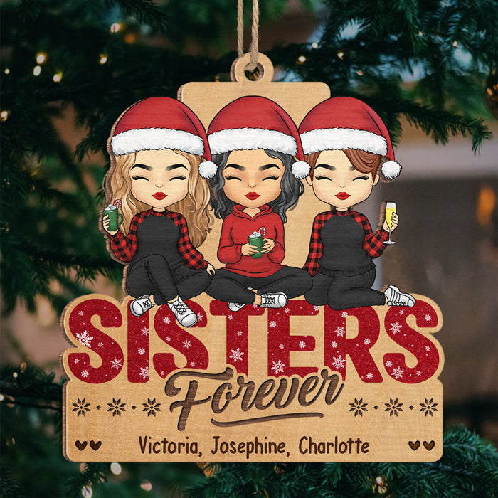 Siblings Forever - Family Personalized Custom Ornament - Wood Unique Shaped - Christmas Gift For Family Members