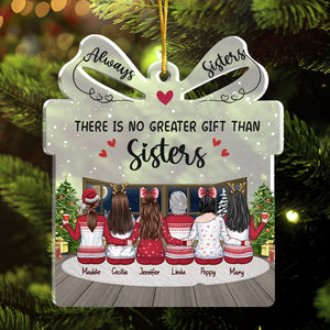 Bestie Forever Always Sisters - Personalized Custom Gift Box Shaped Acrylic Christmas Ornament - Gift For Bestie, Best Friend, Sister, Birthday Gift For Bestie And Friend, Christmas Gift