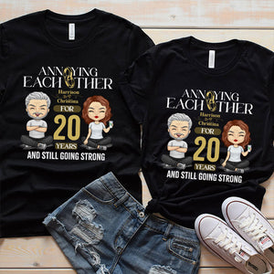 Annoying Many Years Still Going Strong - Personalized Matching Couple T-Shirt - Gift For Couple, Husband Wife, Anniversary, Engagement, Wedding, Marriage Gift