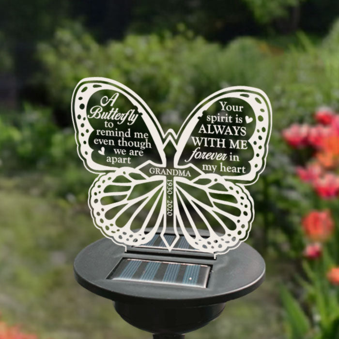 Your Spirit Is Always With Me - Personalized Memorial Garden Solar Light - Memorial Gift, Sympathy Gift