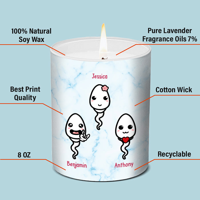 I Love You Mom - Family Personalized Custom Smokeless Scented Candle - Mother's Day, Birthday Gift For Mom