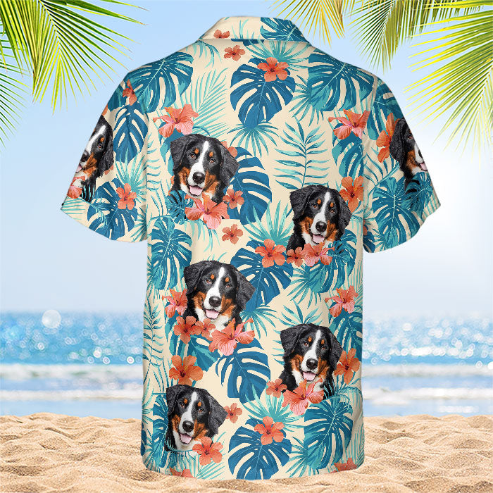 Dog Cat Face Holiday Tropical Pattern Personalized Photo Hawaiian