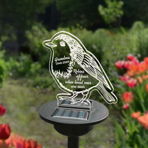 Robins Appear When Loved Ones Are Near - Personalized Memorial Garden Solar Light - Memorial Gift, Sympathy Gift