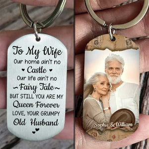 To My Wife, You Are My Queen Forever - Upload Image, Gift For Couples - Personalized Keychain.