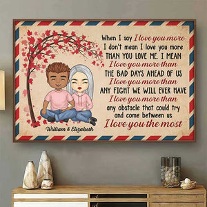 I Love You The Most - Gift For Couples, Personalized Horizontal Poster.