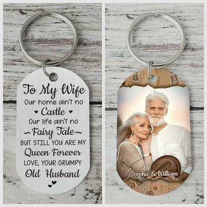 To My Wife, You Are My Queen Forever - Upload Image, Gift For Couples - Personalized Keychain.