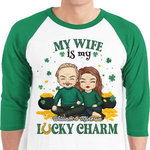 You're My Lucky Charm - Gift For Couples, Husband Wife, Personalized St. Patrick's Day Unisex Raglan Shirt.