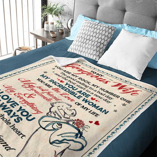 to My Wife Blanket Gifts for Wife-Valentines Day Gifts for Her,Wife  Birthday Gift Ideas, Wedding Anniversary Romantic Gifts for Her,Wife  Blanket(to My