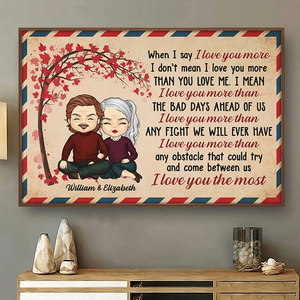 I Love You The Most - Gift For Couples, Personalized Horizontal Poster.