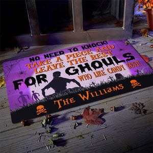 No Need To Knock - Take A Piece And Leave The Rest For Ghouls - Personalized Decorative Mat, Halloween Ideas..