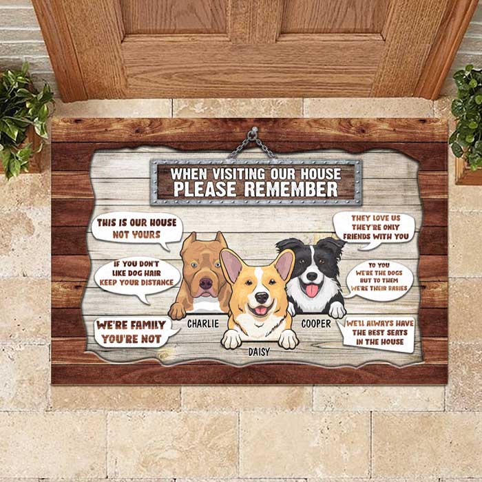 Dogs' Rules When Visiting Our House - Personalized Decorative Mat - Pawfect  House ™