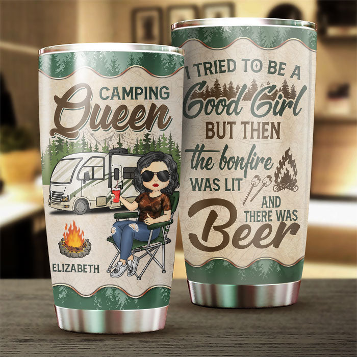 Camping Queen - Personalized Tumbler - Gift For Camping Lovers