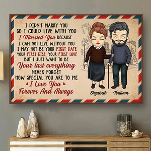 I Love You Forever And Always - Gift For Couples, Personalized Horizontal Poster.