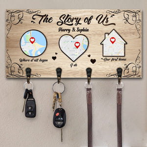 The Story Of Us - Personalized Key Hanger, Key Holder - Gift For Couples, Husband Wife