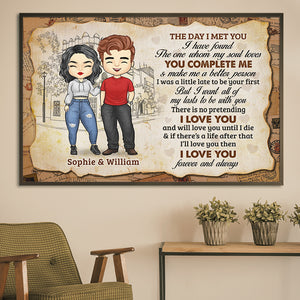 You Make Me A Better Person - I Love You Forever And Always - Gift For Couples, Personalized Horizontal Poster.