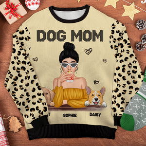 I'm A Happy Dog Mom - Personalized All-Over-Print Sweatshirt.