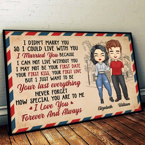 I Love You Forever And Always - Gift For Couples, Personalized Horizontal Poster.