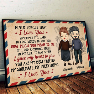 You Are My Best Friend, My Soulmate, My Everything - Personalized Horizontal Poster.