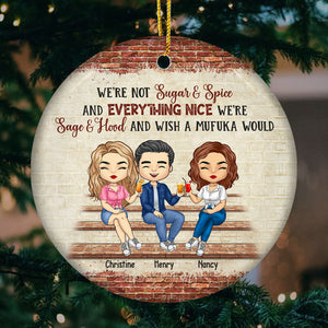 Our Memories Are Countless - Bestie Personalized Custom Ornament - Ceramic Round Shaped - Christmas Gift For Best Friends, BFF, Sisters