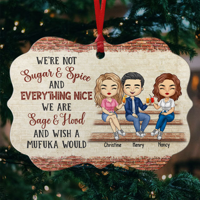 Our Friendship Is Endless - Bestie Personalized Custom Ornament - Aluminum Benelux Shaped - Christmas Gift For Best Friends, BFF, Sisters