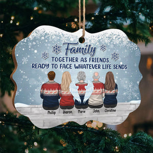 Siblings Are Ready To Face Whatever Life Sends  - Family Personalized Custom Ornament - Wood Benelux Shaped - Christmas Gift For Siblings, Brothers, Sisters, Cousins