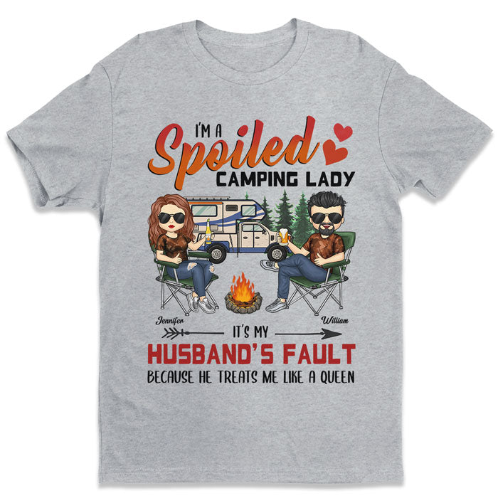 camping lady t shirt