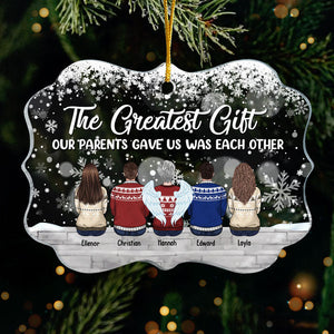 Family Is The Greatest Christmas Gift - Family Personalized Custom Ornament - Acrylic Benelux Shaped - New Arrival Christmas Gift For Family Members