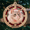 Merry Woofmas Meowy Christmas - Personalized Custom Round Shaped Wood Photo Christmas Ornament - Upload Image, Gift For Pet Lovers, Christmas Gift