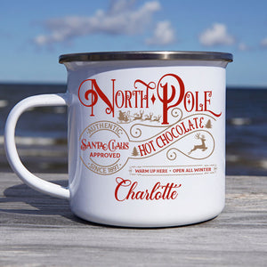Warm Up Here, Open All Winter - Kid Personalized Hot Chocolate Mug, Cup - Christmas Gift For Birthday Party Favors, Birthday Gift