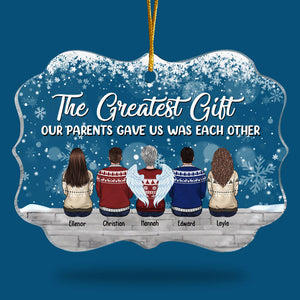Family Is The Greatest Christmas Gift - Family Personalized Custom Ornament - Acrylic Benelux Shaped - New Arrival Christmas Gift For Family Members