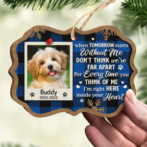 I'm Right Here Inside Your Heart - Personalized Custom Benelux Shaped Wood Photo Christmas Ornament - Upload Image, Memorial Gift, Sympathy Gift, Christmas Gift