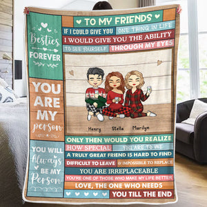 Pretend This Is A Hug From Me - Bestie Personalized Custom Blanket - Christmas Gift For Best Friends, BFF, Sisters